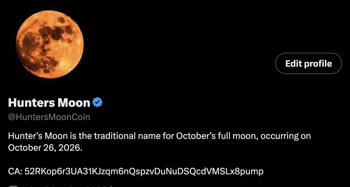 HuntersMoonCoin's tweet photo. Now verified. 👀 https://t.co/nMk9b3UclT