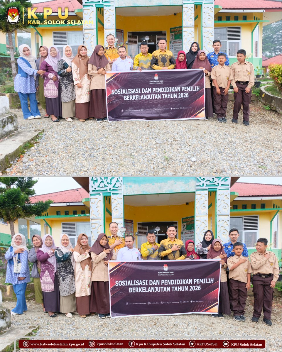 KPUSolSel's tweet photo. #TemanPemilih, KPU Kabupaten Solok Selatan melaksanakan kegiatan Sosialisasi dan Pendidikan Pemilih Tahun 2026 bagi kelompok disabilitas di Sekolah Luar Biasa (SLB) Negeri 1 Sangir. Kamis(1/10/2026)-- https://t.co/s5qh6LLKRy