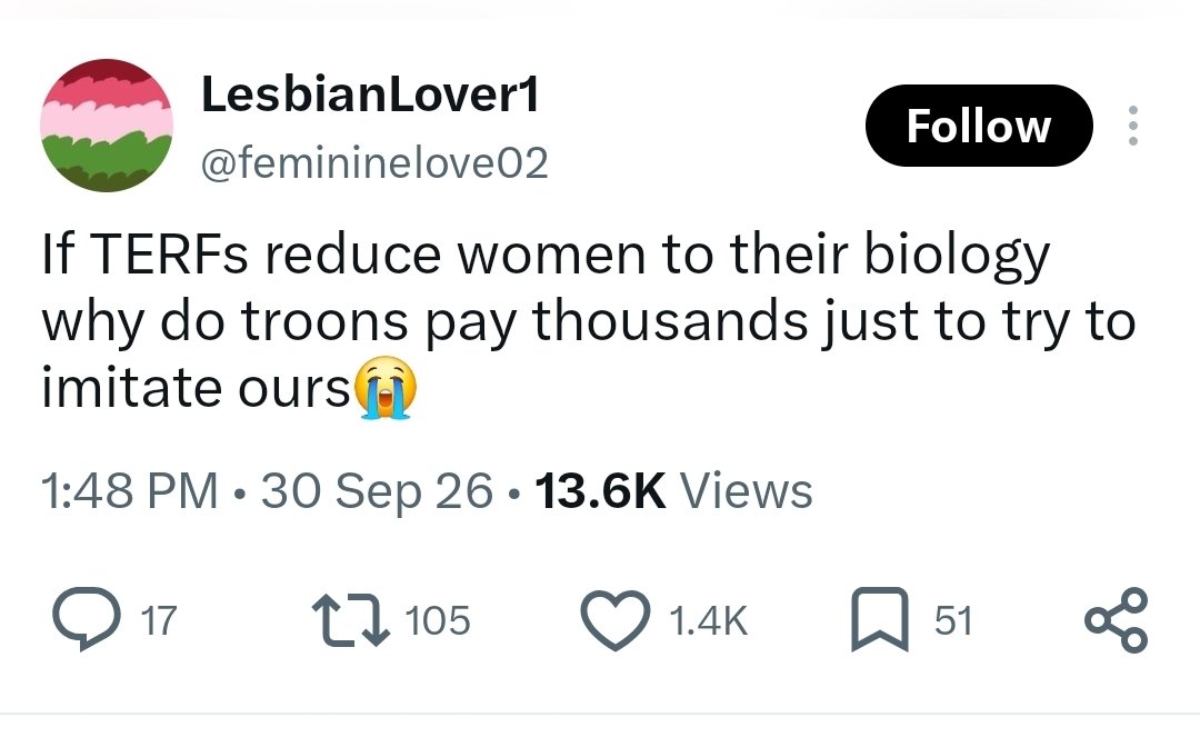 lesbianadler's tweet photo. if trans women dont get surgeries you guys will say theyre just men playing dress up but if they do get surgeries then THEYRE the ones somehow reducing women to their biology.... they just cant win with you can they https://t.co/vRUEJvk4Oy