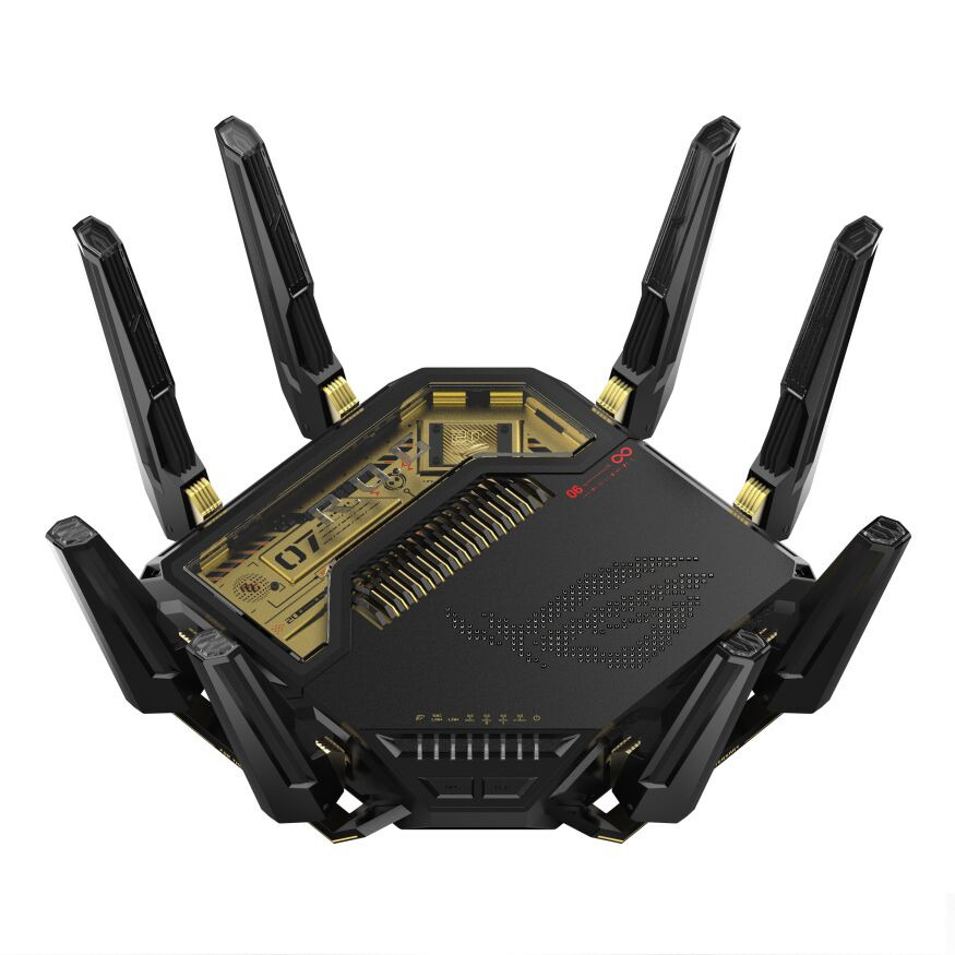 sofmap_gaming's tweet photo. 【ROG 20th 記念製品発売】

ですが、ほとんどの製品は深夜に完売してしまった様子・・・

現在はルーターのみ在庫アリです！
超高性能なWi-Fi 7ルーター。
しかも記念モデルとなっております✨

ご購入はこちらから⇩
https://t.co/WtFfUhVQ8q https://t.co/MKQ4hSmPvb