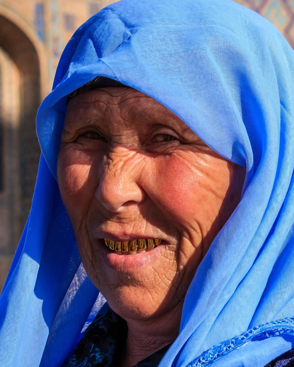 Complex's tweet photo. Every last one of these lowkey an album cover 📷

In Uzbekistan, gold teeth used to be a whole status symbol.  Women would swap their healthy teeth for gold as a symbol of status, beauty, & wealth. It’s not as big with younger generations now, but plenty of older women still rock slugs to this day.

[📷: via/ GettyImages]