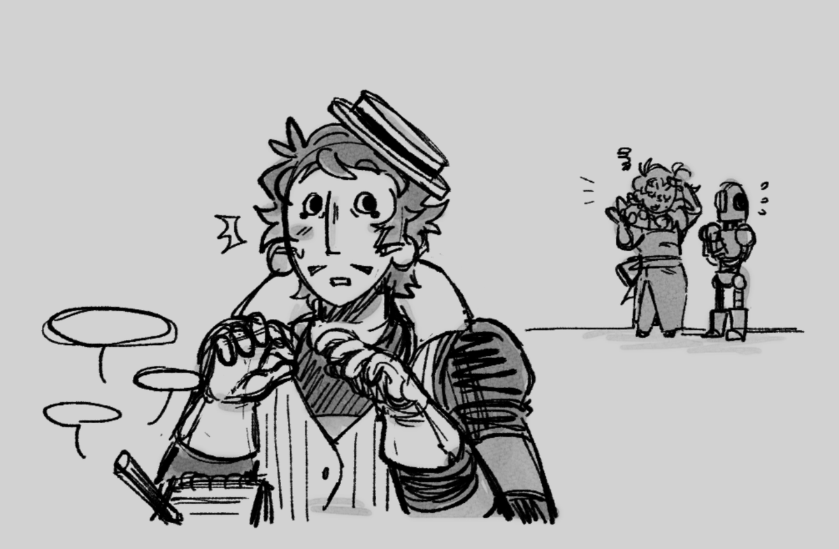 KaldoIsBrawling's tweet photo. Got this idea after today's Brawl update and I had to draw it at some point during the day waaah

I feel journalists would have a very hard time getting an interview with Gray due to his shyness... and also because he's very slippery (  ´◡`) https://t.co/6KF3lOGtaF
