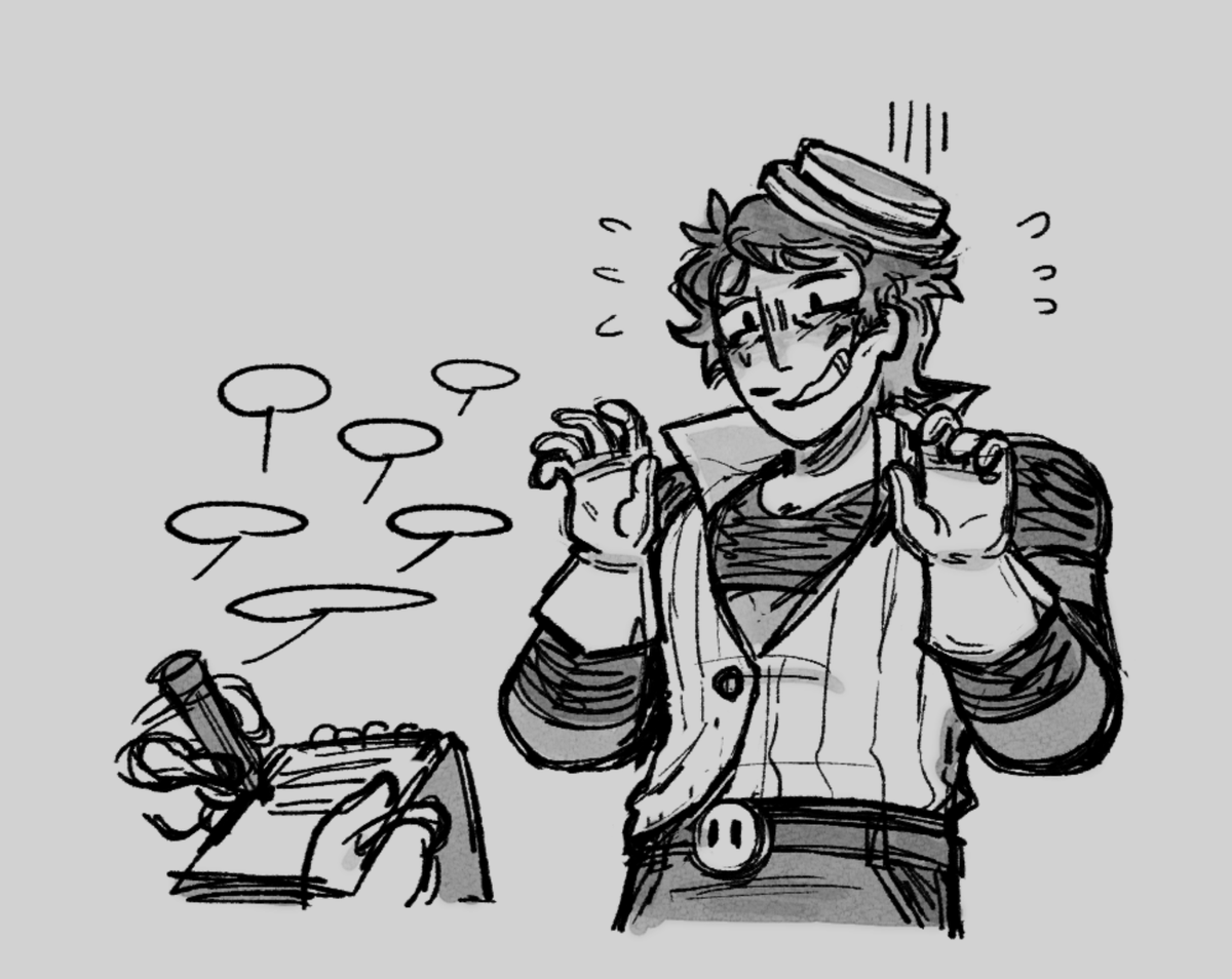 KaldoIsBrawling's tweet photo. Got this idea after today's Brawl update and I had to draw it at some point during the day waaah

I feel journalists would have a very hard time getting an interview with Gray due to his shyness... and also because he's very slippery (  ´◡`) https://t.co/6KF3lOGtaF