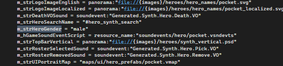 gabefollower's tweet photo. @DeathyDL no idea tf is happening in valve's code, but pocket's gender specified as male, while magician has nothing there. i'm not arguing about anything (since i don't really care and anyone are free to use anything they want), just shared what people found in files https://t.co/DLfUqT7r3z