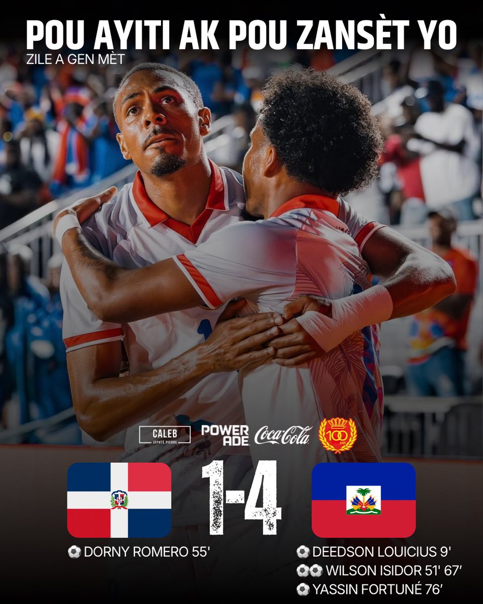Caleb_Jephte's tweet photo. MATCH FINI ! Ayiti mete prensip sou peyi vwazen ! ✅ 

3 match, 3 viktwa pou Grenadye yo nan Lig dè Nasyon an 👏🏽🇭🇹 https://t.co/vfHhZGLjvm