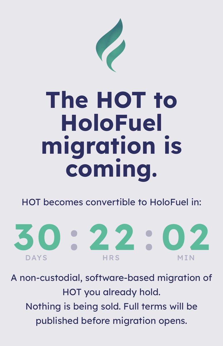 DigitalEdward_'s tweet photo. The $HOT to HoloFuel migration is less than 1 month away!

Buckle up 🔥🚀 https://t.co/4puANl9lLO