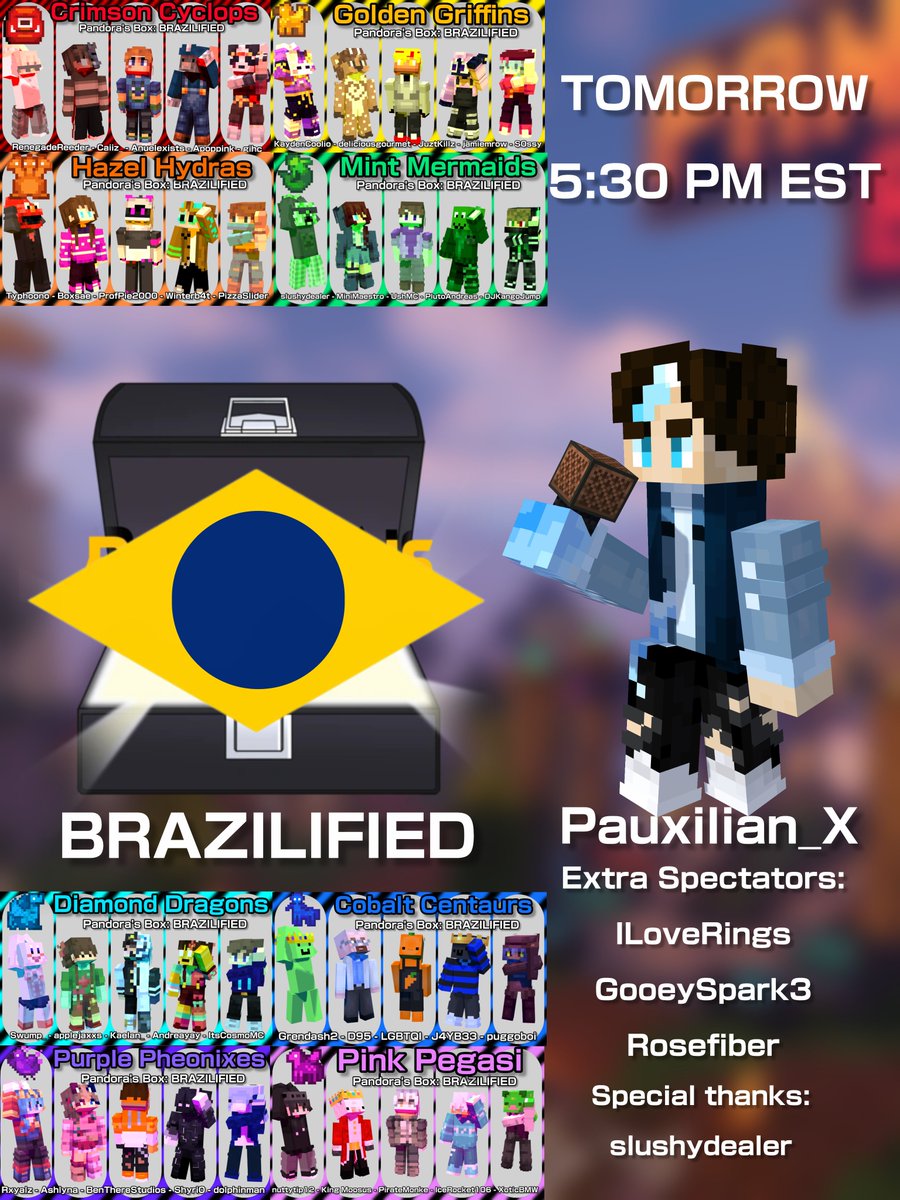 Anuelis2cool's tweet photo. PANDORA'S BOX: BRAZILIFIED IS HAPPENING TOMORROW AT 5:30 PM EST. TUNE IN FOR THE RETURN OF CASTER PAUX ON YOUTUBE
https://t.co/A3urH9foqw
Special thanks to @slushydealer and @itsrxyalz for making this event possible! Also i might be live too check me out too lol. Hope to see you! https://t.co/7Bs0TZL0FI