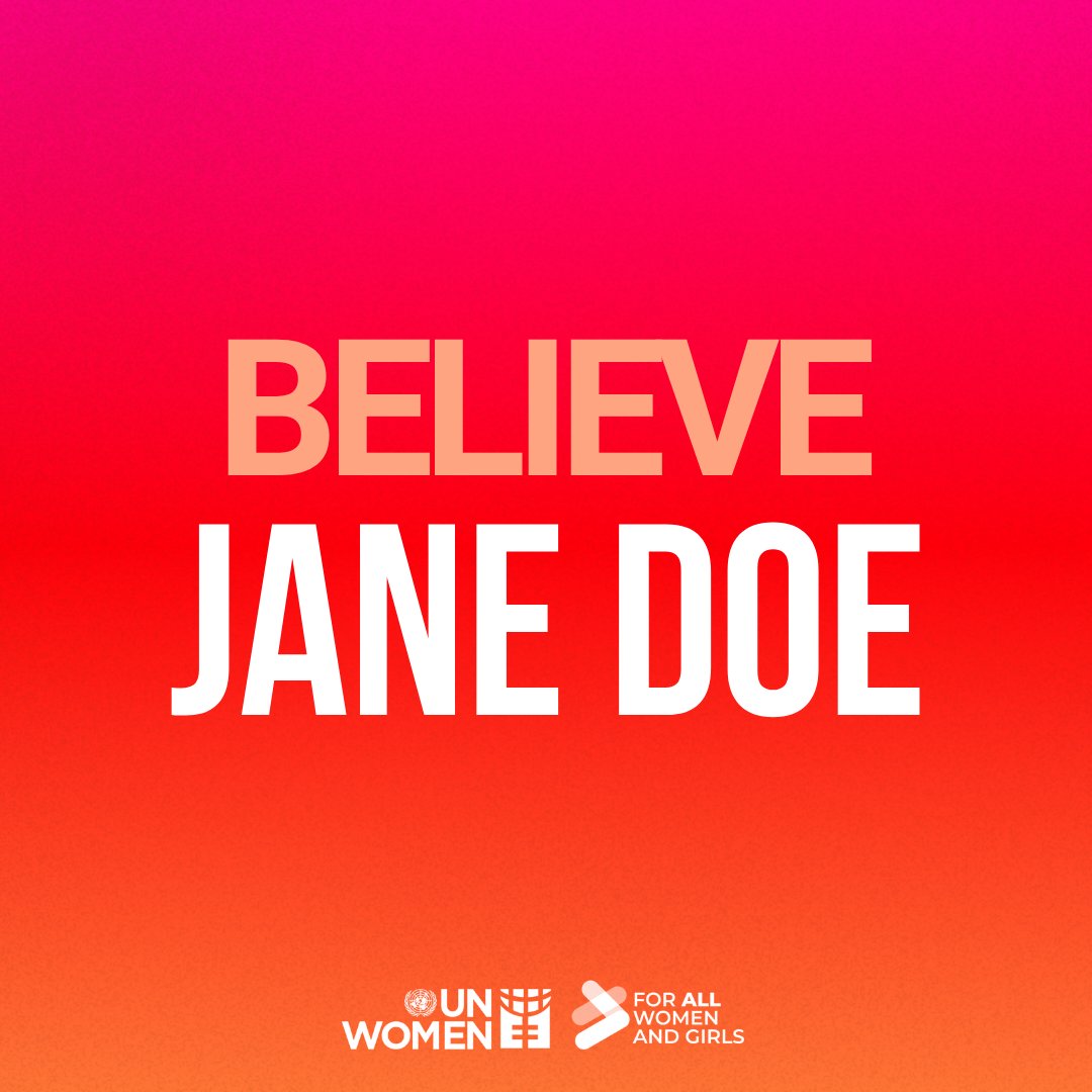 UN_Women's tweet photo. Belief is not something survivors should have to earn.

Break the silence. Believe survivors. Bring perpetrators to justice.

There's #NoExcuse not to.

#ForAllWomenAndGirls https://t.co/59YirDZW6K