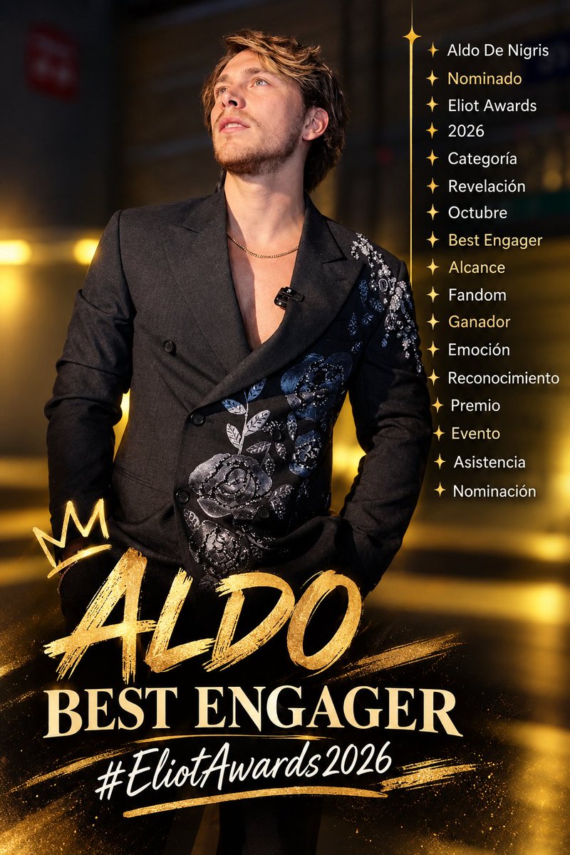 Aldronisimas's tweet photo. TENDENCIA | ALDO DE NIGRIS 😎

¡Nos unimos a la tendencia!

Escribe una de las palabras + la frase 

ALDO BEST ENGAGER
#EliotAwards2026

Dar like, RT, comentarios y usa los HT

#AldoTdnWorld
#AquilitosViral https://t.co/bOzvkuBgXS