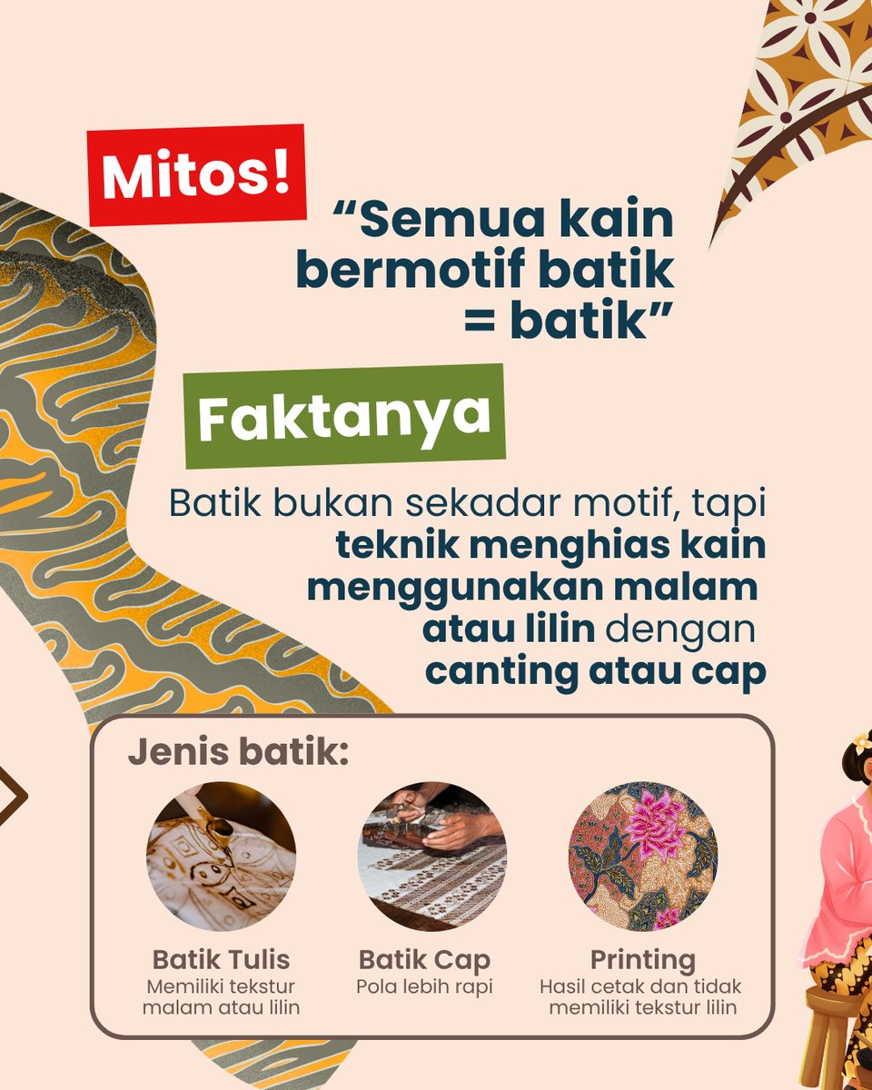 sukoharjo_kab's tweet photo. Dulur Makmur, 

Selamat Hari Batik Nasional 2026! 🧵🇮🇩
Dari setiap motif, tersimpan cerita.
Dari setiap goresan, lahir sebuah warisan.
Bangga Berbatik, Bangga Menjadi Indonesia. Ayo kita lestarikan batik, hari ini dan untuk generasi mendatang.

#HariBatik 
#Haribatik2026 https://t.co/0wWG1YDyNm