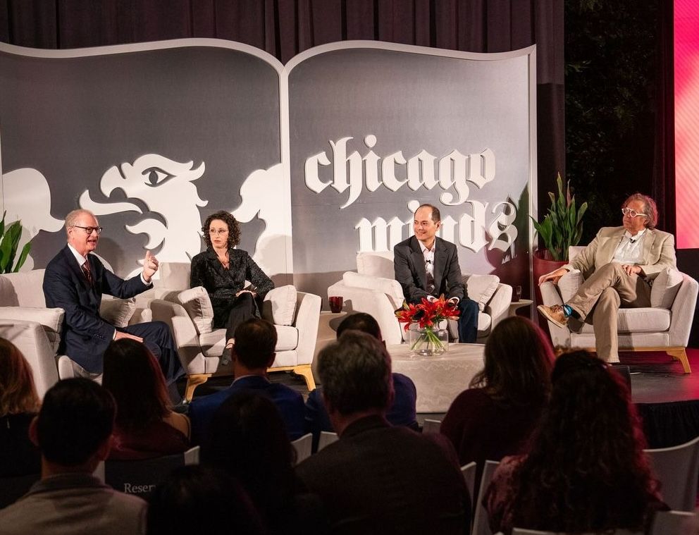 UChicagoLaw's tweet photo. Professor William Hubbard @WHJHubbard explained the Law School’s new approach to AI and education as part of the public launch of the Chicago Minds campaign yesterday in San Francisco #ChicagoMinds https://t.co/ZLSg97I80O