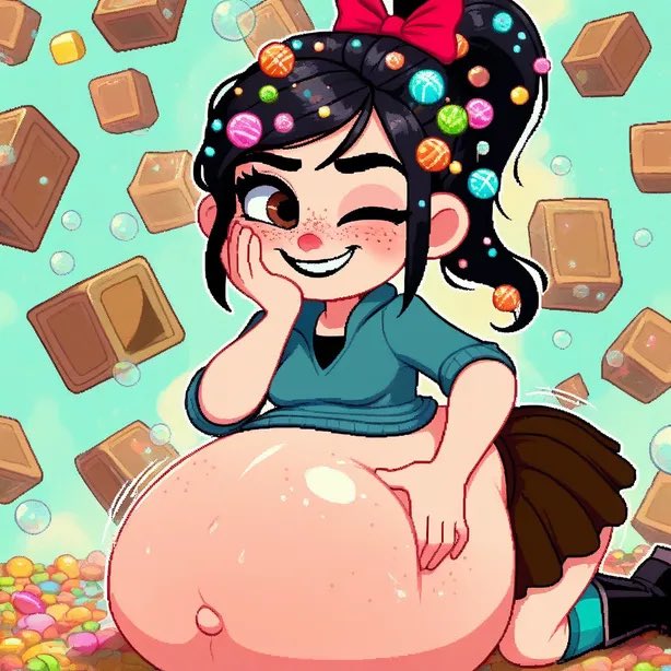 Vanellopsessed's tweet photo. #voretober #voretober2026 #vore #vanellope #butt #bubblebutt #belly #bloatedbelly #pudgygut #pudgy #bloated #potbelly #postdigestion #digestion #minecraft #event #aroused #fetish #bellyslap #october #spookytime #aiart #pixai #gut #digest #vanellopevonschweetz #Disney #holiday https://t.co/oqKEcdOwjw