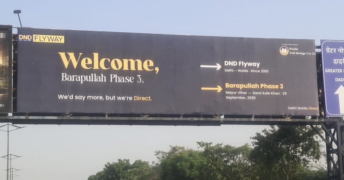 SharadGoel_'s tweet photo. #DND Welcoming #barapullah #phase3 for commuters
@gupta_rekha @AmitShah - Delhi’s Newest incity infrastructure across the #Yamuna
#growth #progress #traffic @timesofindia @EconomicTimes #roads https://t.co/XBpkaQe1su