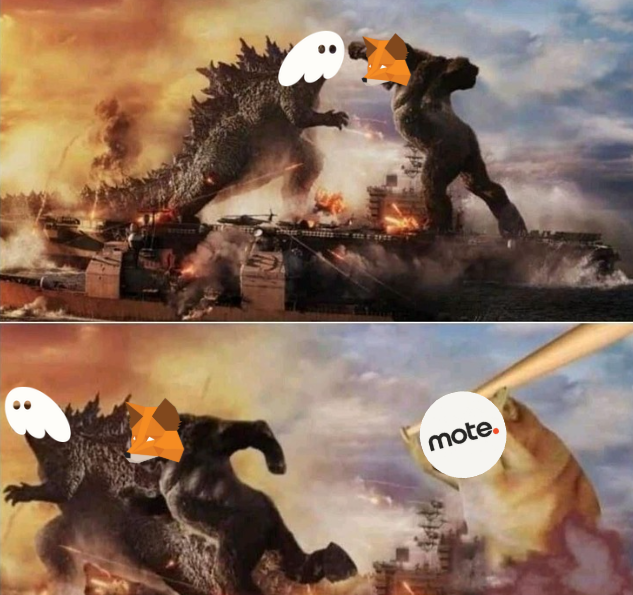 motecash's tweet photo. Sorry, not sorry. we’re coming for you @phantom @MetaMask 

🟠 launch on https://t.co/z8vjiyd2FC completely free, with no wallet needed. Zero friction >> https://t.co/iVMTXfQ5BG