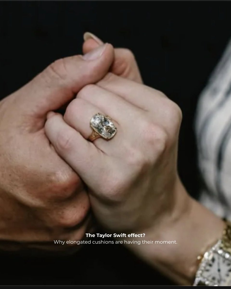 Harmonyjewelsld's tweet photo. Some rings are trends. The elongated cushion is a whole era.

Every stone in this carousel is cut to flatter the finger, and each one can be made your way in our London workshop.
Want one of your own? Send us a message. 💎
.
.
.
Hatton Garden Jeweller
Custom engagement rings London
Elongated cushion rings
Engagement rings inspo