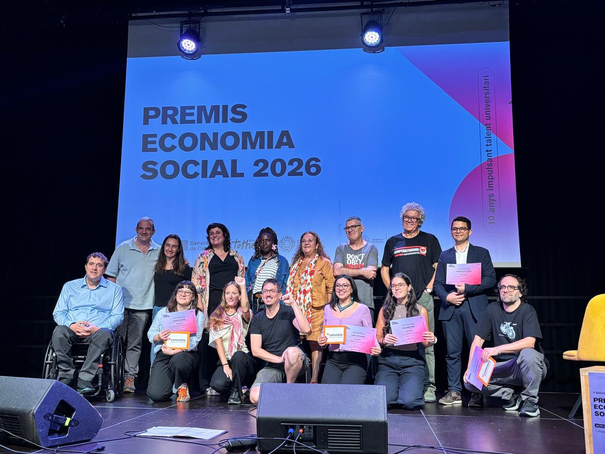 CooperativesCAT's tweet photo. Ahir vam participar en la desena edició dels Premis d'Economia Social 2026, un esdeveniment organitzat per la @rocagales que premia els millors treballs universitaris sobre economia social i cooperativisme. 

Enhorabona a totes les persones guanyadores! https://t.co/FAq0dp8iRu