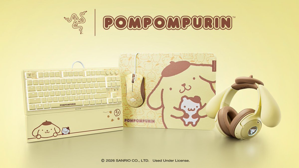 gcapixel's tweet photo. Razer выпустит новую коллекцию с Sanrio
 
Туда войдет:

⏺️Гача с кейкапами из 5 персонажей
⏺️Вакуумные наушники с Куроми
⏺️И целый набор с Помпомпурином: клавиатура, мышка, коврик и наушники
 
В продажу запустят всю эту красоту уже в этом месяце.

Это мы покупаем 💳 https://t.co/Op1FYw3SWM