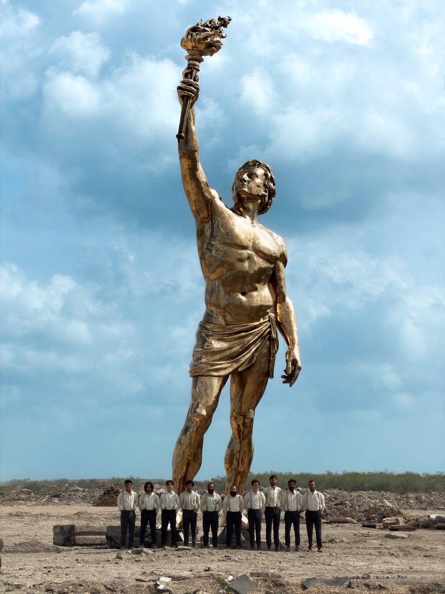 XploraSpace's tweet photo. 🏛️🔥 La statue de Prométhée est achevée à la Starbase ! Fondue à Paris, cette statue en bronze d’environ 15 m a traversé l’Atlantique par sections, avant d’être assemblée au Texas.
Félicitations à @AtelierMissor_ pour ce magnifique projet, réalisé en à peine 100 jours. 🇫🇷 https://t.co/j0rP7rdwJD