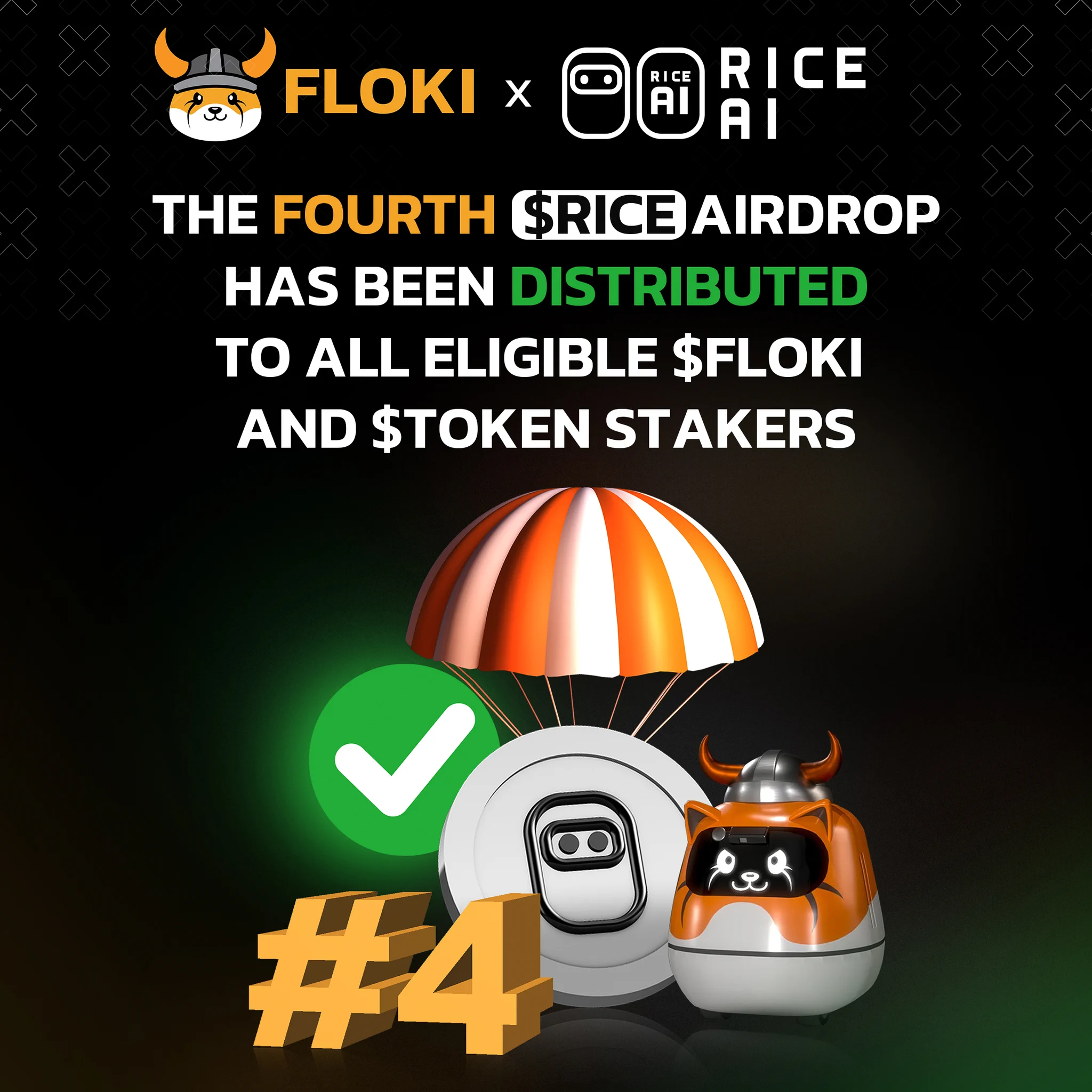 RICE AI AIRDROP: ROUND 4 (of 8) HAS BEEN DISTRIBUTED
