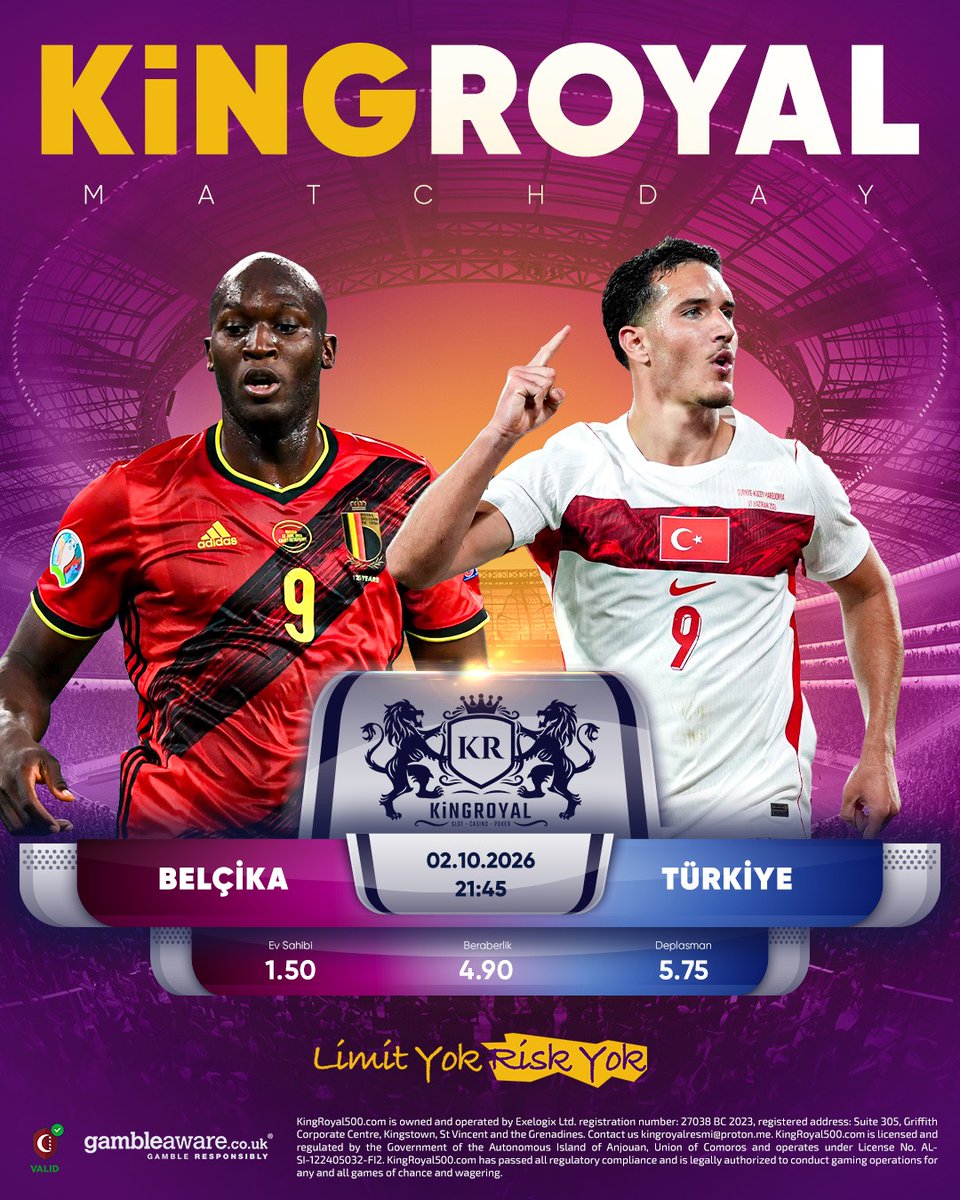 KRoyal_TR's tweet photo. ☀️ Günaydın futbolseverler! 
#Cuma sabahından maç saatini bekleyenler burada mı? 

⚽ Belçika 🇧🇪 – Türkiye 🇹🇷
🕘 Bu akşam 21.45’te 
#KingRoyal’de millî maç heyecanı!

Sence gecenin golünü kim atar?

🔗 Güncel link profilde!
Hayırlı Cumalar Yasin Kol Bülent Özmen Exia Bize Ver https://t.co/LmsDKvYn8r