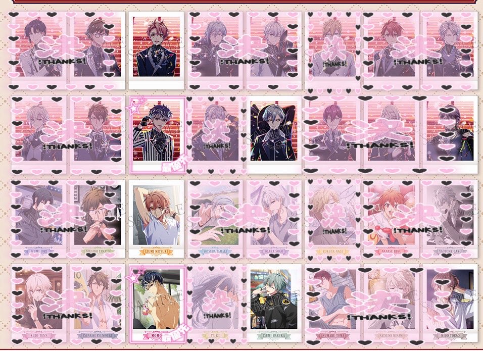 mashucomu's tweet photo. ぱしゃこれ　17弾　アイドリッシュセブン sugao ビギネク アイナナ 【交換,譲渡】

譲：三月、悠

求：百　同種 or  定価＋送料（箔以外）

✴︎2box予約済
✴︎箔↔︎箔
✴︎郵送交換
✴︎譲渡はPayPay or ゆうちょ銀行振込

検索からもお気軽にお声掛けください！ https://t.co/dzjrqNg1k6