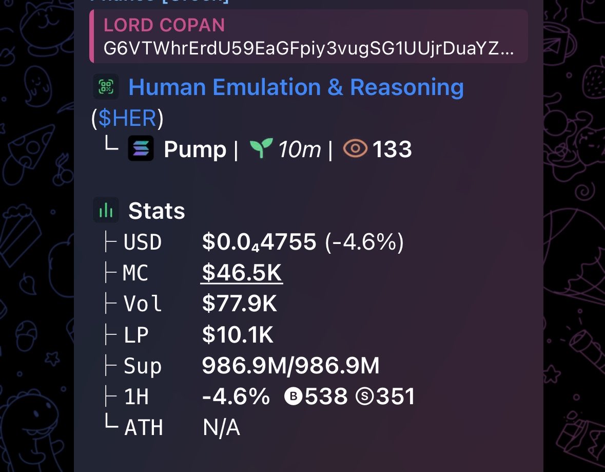 COPANSOL's tweet photo. $HER
CA:

G6VTWhrErdU59EaGFpiy3vugSG1UUjrDuaYZ33Kjpump https://t.co/JkVDtkvuE1