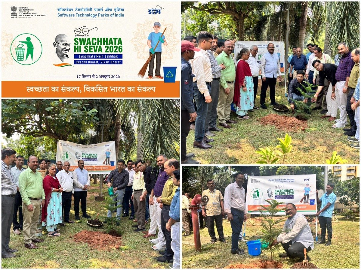 stpibbsr's tweet photo. As part of #SwachhataHiSeva, STPI-Bhubaneswar (@StpiBbsr) organised a tree plantation programme under the #EkPedMaaKeNaam initiative.

The programme promoted environmental sustainability and increased green cover, while inspiring a sense of collective responsibility towards building a cleaner, greener, and healthier future. 🌱

#STPI #SwachhataHiSeva #EkPedMaaKeNaam #GreenIndia #CleanIndia #SwachhBharat

@StpiIndia @GoI_Meity @SwachhBharatGov @Arvindtw @Manas_R_Panda