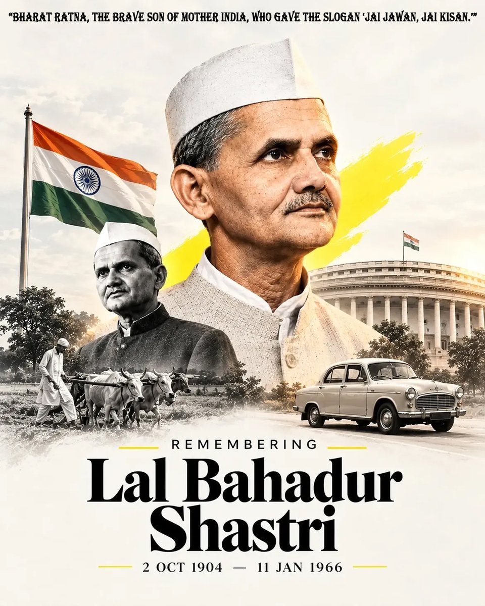 ChoudhariShika's tweet photo. 'जय जवान-जय किसान' के उद्घोष से देश के सैनिकों व अन्नदाता किसानों में अदम्य ऊर्जा भरने वाले, पूर्व प्रधानमंत्री, 'भारत रत्न' 
लाल बहादुर शास्त्री जी की पावन जयंती पर विनम्र श्रद्धांजलि। 

#LalBahadurShastri #ShastriJayanti #JaiJawanJaiKisan #IndiaFirst https://t.co/cNGnwE2iUV
