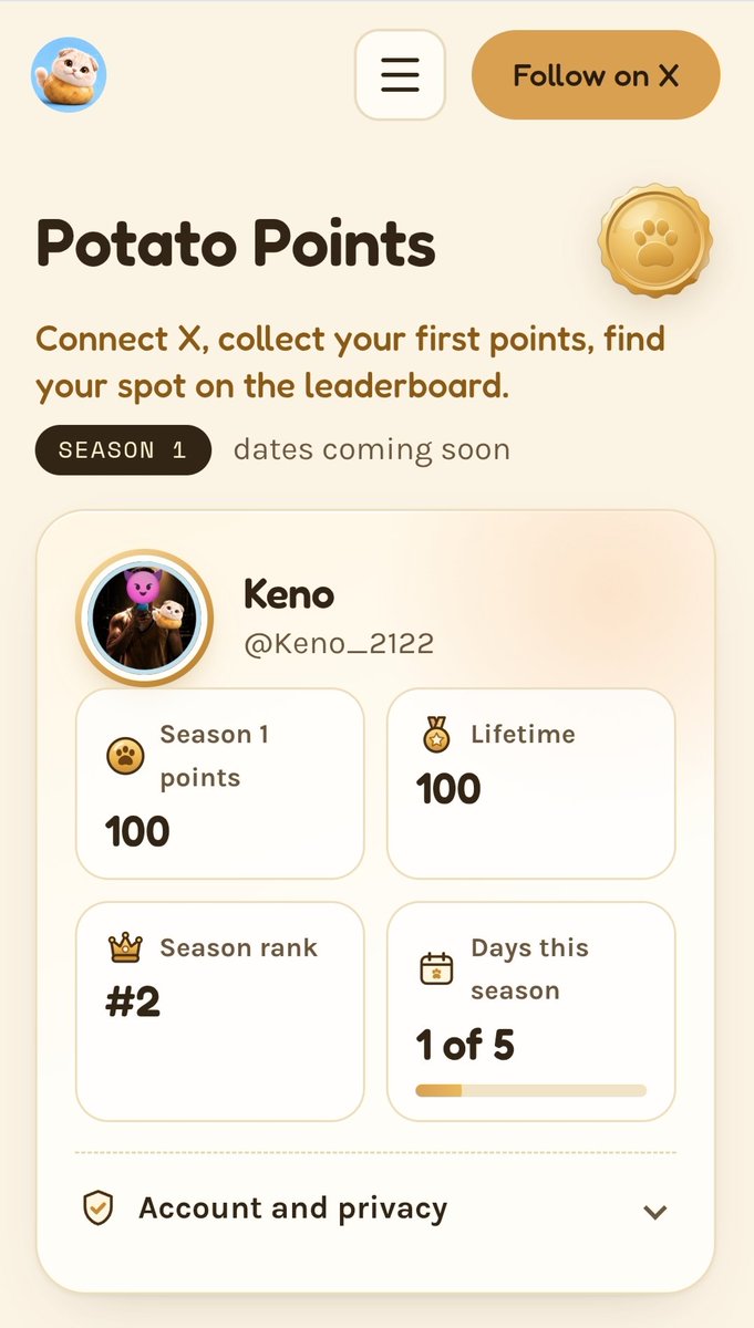 Keno_2122's tweet photo. Got my first 100 points @heypotatchi  
Can we talk bro @ruralvalidsnake  about how absolutely adorable this website is? 
#PotatchiRaid https://t.co/RnDaZbdcP1