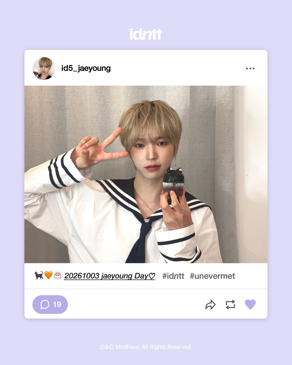 idntt_cosmo's tweet photo. 💜HAPPY JAEYOUNG DAY💜

🎂 2026.10.03

#idntt #아이덴티티
#이재영 #leejaeyoung
#HAPPYJAEYOUNGDAY https://t.co/btyu7vzPRR