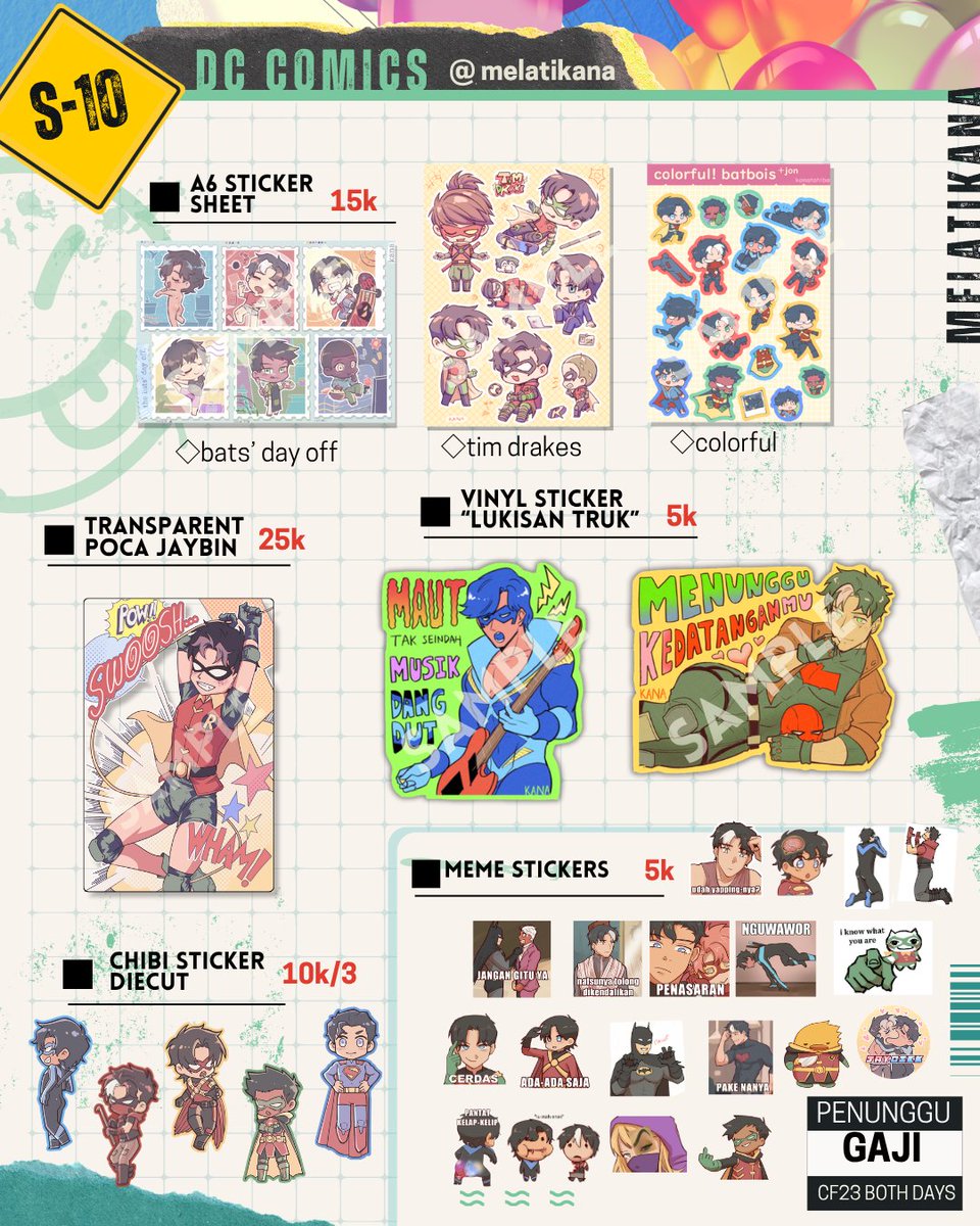 melatikana's tweet photo. Here's my catalogue for #comifuro23 !💖☺

📌S-10 Penunggu Gaji
📅Both days
⁉DC Comics Batfam &amp; Supersons, Fields of Mistria, Endacopia, Reverse 1999, Mouthwashing, Original
📦No PO, only doujin pick up &amp; ots

(1/2) (❤️&amp;🔁 appreciated!)
#comifuro23catalogue #cf23 https://t.co/afqlzJeXTS