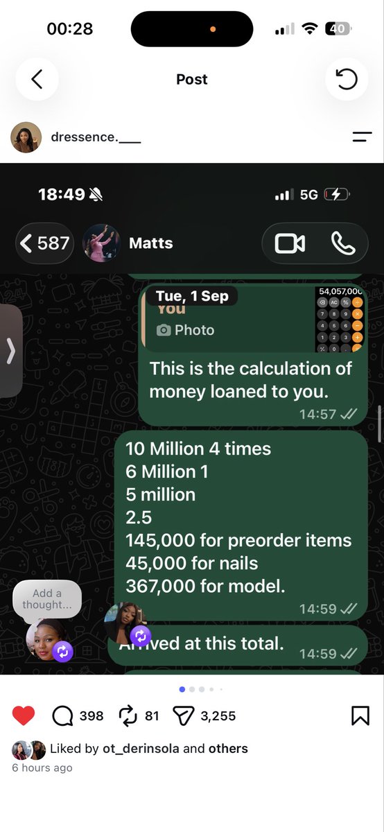 MS_sauce's tweet photo. 🚨 URGENT — PLEASE SHARE 🚨

It has now been 5 months since this above person has had borrowed ₦54 million (over £30,000) from sister, @dressence.___. See rest in comment session https://t.co/qsQNYBiKR7