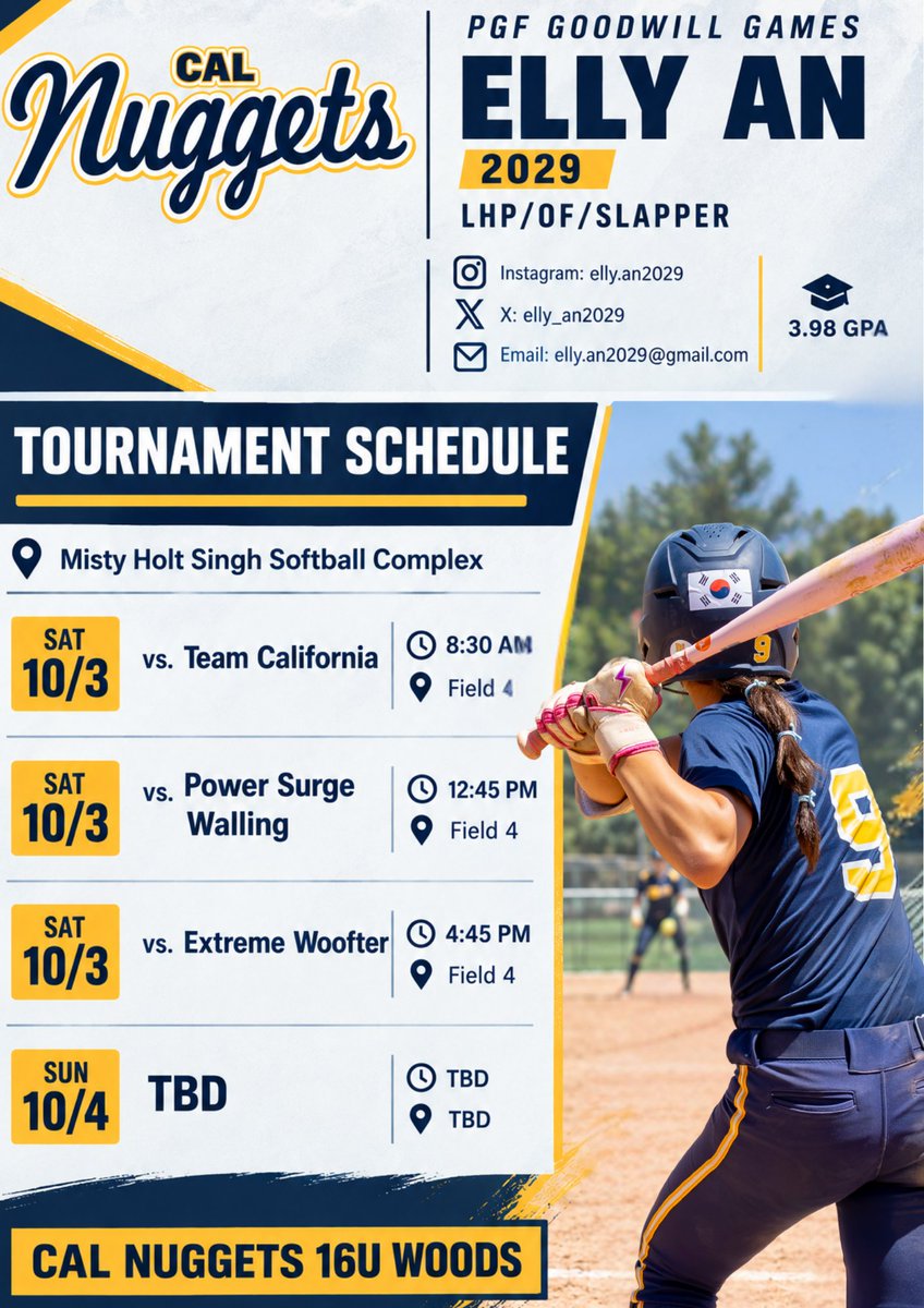elly_an2029's tweet photo. Schedule for this weekend's PGF Goodwill Games in Stockton! So excited to play some great competition before going to China next week to compete in the Asia Cup. Go Nuggets 💙💛

@Cal_Nuggets @PGFnetwork https://t.co/YTcC8U6C11