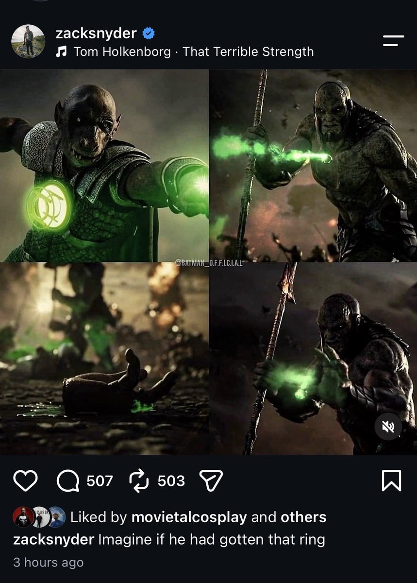 DCUBrief's tweet photo. Zack Snyder posted about Green Lantern today https://t.co/kRACdTNdgv