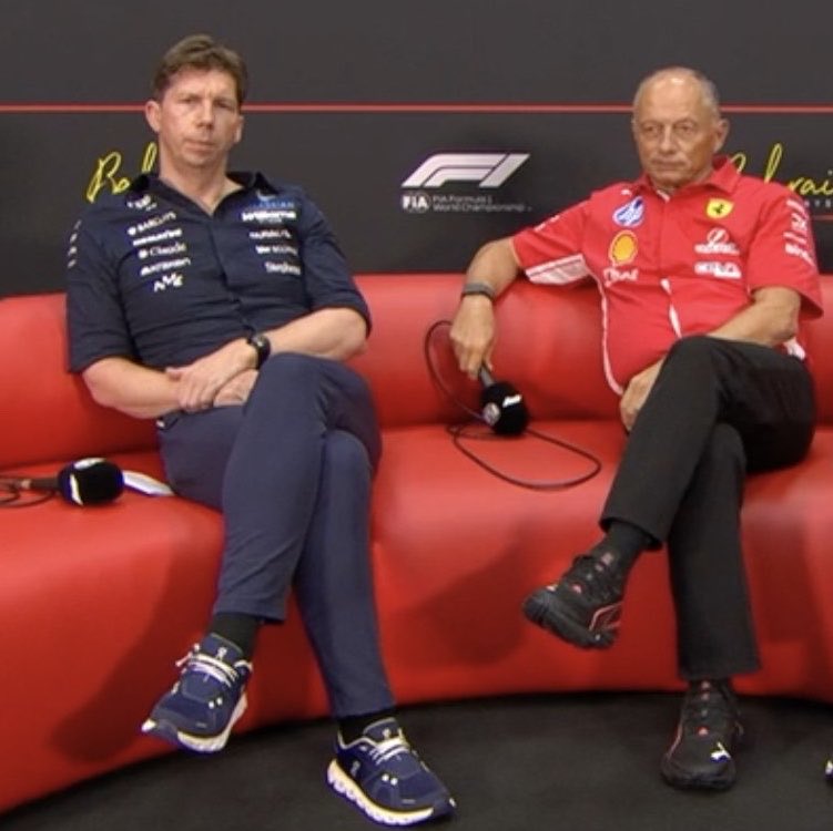 simscircuit's tweet photo. 🚨| James Vowles interrupted a repetitive question on Fred Vasseur's role at Ferrari to express his support: "Normally, we beat each other up and put knives in our backs. But Ferrari is in the best place it's been in the championship for a while. They have innovation on the car this year with the rear wing and exhaust blowing. That we've all copied as a result of it. It's a team that's doing brilliantly. So, for me personally, there is no question that Fred is the right person to do this."