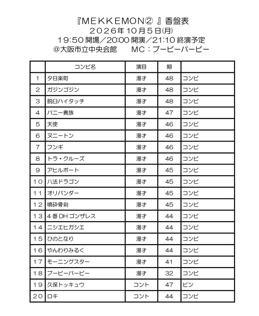 tuuukooo55's tweet photo. 10月5日はMEKKEMON！
10月21日はもちもちぷにぷに大喜利！

両方とも置きチケットいけます！

MEKKEMONに関しては置きチケットの上限が無いので、インフィニティ置きチケット出来ます！最新の連絡方法で連絡下さい！！ https://t.co/NK3gAZP2l1