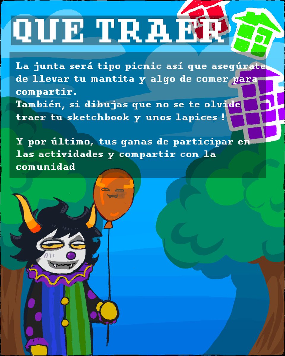 SBURB_CL's tweet photo. PRIMERA JUNTA OFICIAL ‼️

El día sábado 10 de Octubre en el Parque O'Higgins de Santiago a un lado del teatro La Cúpula.

❤️Se realizarán actividades premiadas, no premiadas e invitamos a todos los artistas interesados a participar en la venta de merch. 
#homestuck https://t.co/RUjOc4piYP