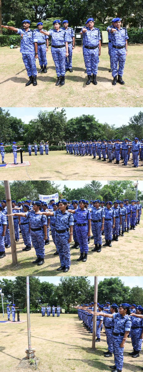 106BNRAF's tweet photo. 🧹🇮🇳 स्वच्छता ही सेवा (SHS) अभियान-2026 के अंतर्गत 02/10/2026 को गांधी जयंती के अवसर पर #106RAF के कमांडेंट श्री राजीव कुमार के नेतृत्व में अधिकारियों एवं जवानों ने स्वच्छता की शपथ ली तथा पर्यावरण संरक्षण के संकल्प के साथ “एक पेड़ माँ के नाम” अभियान के तहत पौधारोपण किया।🌱🇮🇳 https://t.co/vr9f0CXs5K