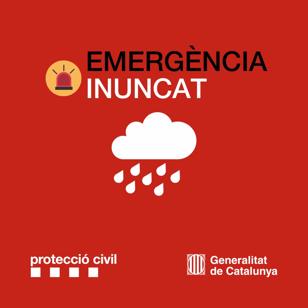 emergenciescat's tweet photo. ⚠️ El Pla #INUNCAT passa a fase d’Emergència per les precipitacions registrades, la previsió que continuï plovent durant les pròximes hores i les incidències en curs, especialment al Baix Ebre i al Montsià.

🚫 Eviteu desplaçaments i seguiu les indicacions de les autoritats. https://t.co/LYBP2ZrPiJ