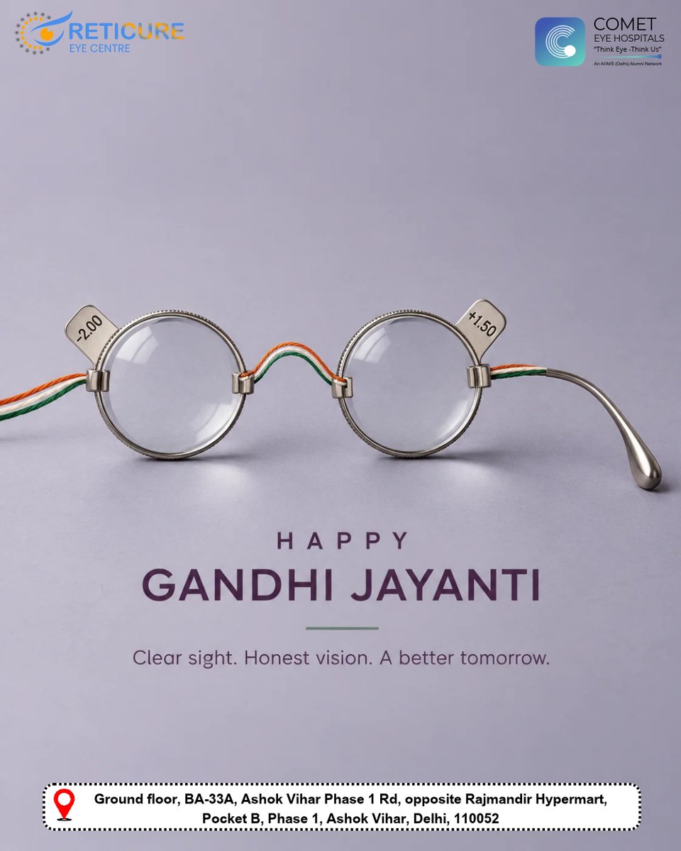 reticure_'s tweet photo. A better tomorrow begins when we look at today with compassion and responsibility. This Gandhi Jayanti, let us remember Mahatma Gandhi’s vision and celebrate his enduring message of peace.

#gandhijayanti #mahatmagandhi #gandhiji #2october #reticureeyecenter https://t.co/VwNtpsd76h