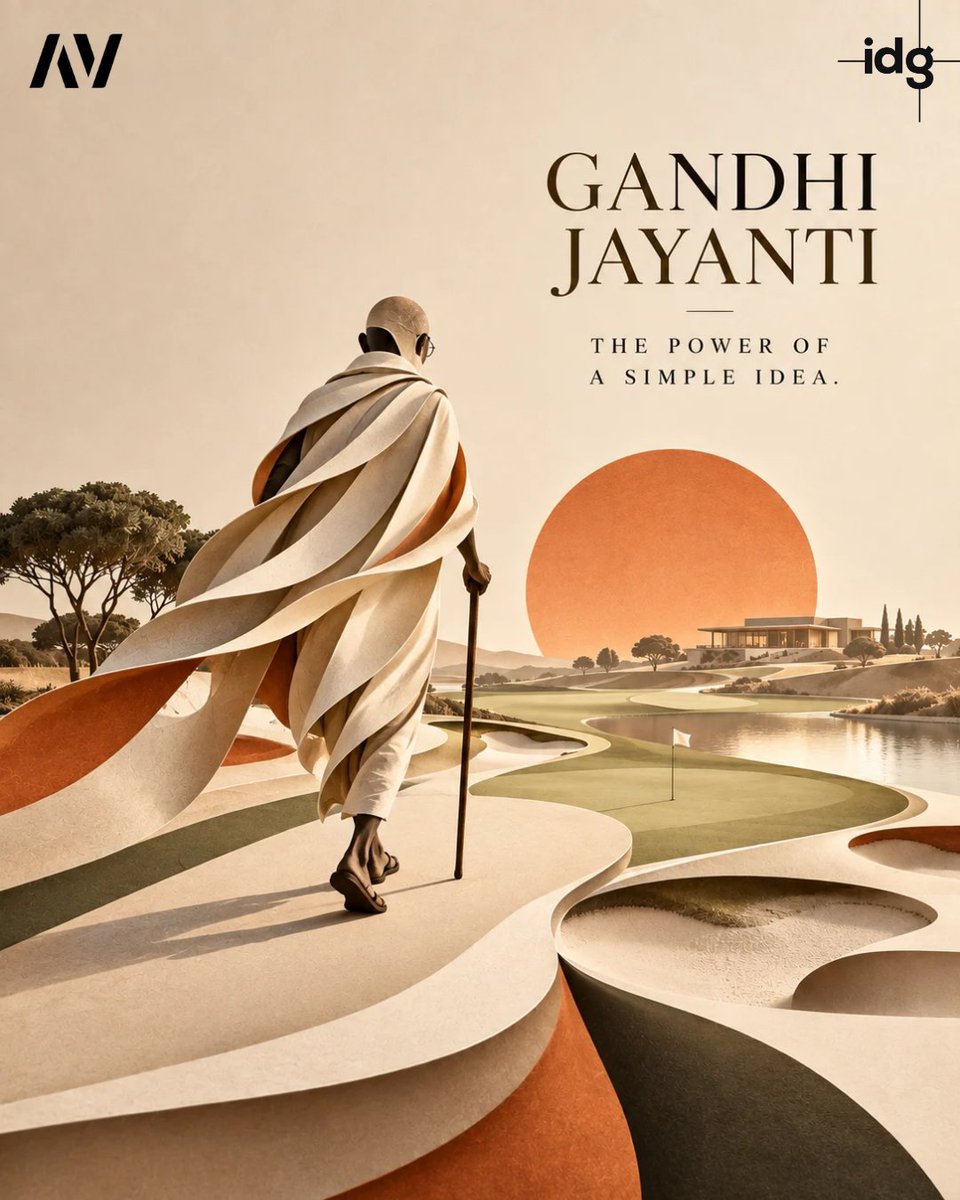 AVGOLFDESIGN's tweet photo. Wishing you a peaceful and meaningful Gandhi Jayanti. 🕊️
May we always walk the path of truth, peace, and simplicity.
Happy Gandhi Jayanti! https://t.co/u5y1O3l2cJ