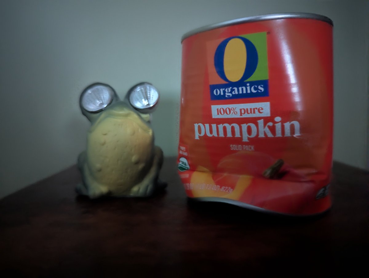 Cornysha_Syrup's tweet photo. 🎃🐸 Pumpkin Frog was so Excited for Fall Spooky Season She Dented the Fuck outta da Weak Ah Pumpkin BITCH Can 🤜🏿🥫

Namaste 🤕 https://t.co/7vZpcaE1zj