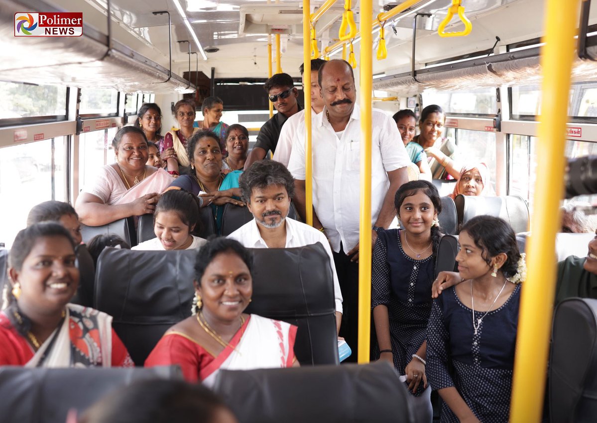 polimernews's tweet photo. #JUSTIN || மகளிருக்கு கட்டணமில்லா டிக்கெட் கொடுத்து வெற்றிப் பயணம் திட்டத்தை தொடங்கி வைத்தார் முதலமைச்சர் விஜய் | #TNNews | #Chennai | #CMJosephVijay | #VetriPayanamThittam | #TNGovt | #GirlsFreeBus | #PolimerNews https://t.co/zGZAhvnNea