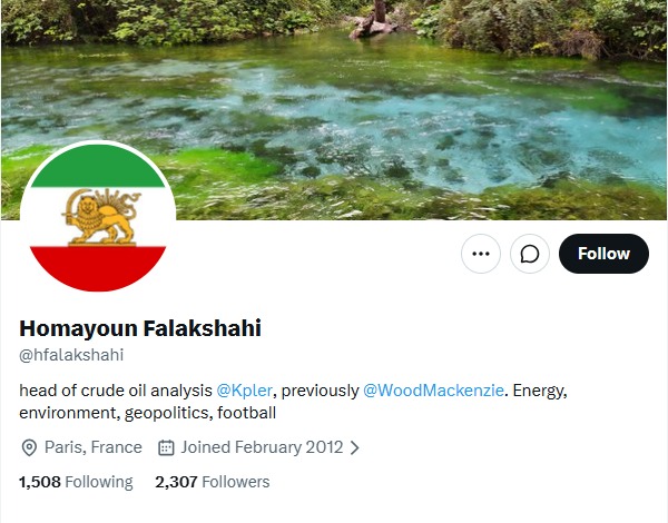 MarioNawfal's tweet photo. 🇮🇷 Kpler’s data on Iranian oil exports is suddenly under a microscope after attention turned to the politics of one of its most prominent Iran analysts.

Homayoun Falakshahi, who leads Kpler’s crude oil analysis team, uses Iran’s pre-1979 Pahlavi-era flag on his X profile, which has prompted questions about his political sympathies and the perceived neutrality of Kpler’s Iran coverage.

He has also been a key voice behind Kpler’s claim that Iranian crude loadings fell to zero in September under the U.S. naval blockade.

That doesn’t make the numbers wrong. Other tanker trackers, including Bloomberg and Vortexa, have also reported a halt in Iranian loadings.

But when politically sensitive, market-moving data relies heavily on analysts with openly held views on the country they cover, people are inevitably going to start asking harder questions about neutrality.

Writer: Ian