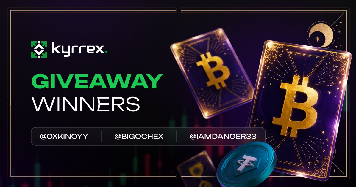 Kyrrexcom's tweet photo. 🎉 Winners Announced — Answer & Win 150 USDT

Thanks everyone for playing! Using the BTC/USD price at 23:59 UTC on September 30 ($83,600) as our reference, here are the 3 closest guesses:

🥇 @Oxkinoyy — $83,570 (predicted Sep 20)
🥈 @BigOcheX — $83,650 (predicted Sep 15)
🥉 @Iamdanger33 — $83,542 (predicted Sep 19)

Congrats to our winners! 🎉 50 USDT each is coming your way 💰

Thanks to everyone who joined — stay tuned for more giveaways, Kyrrex fam! 🚀