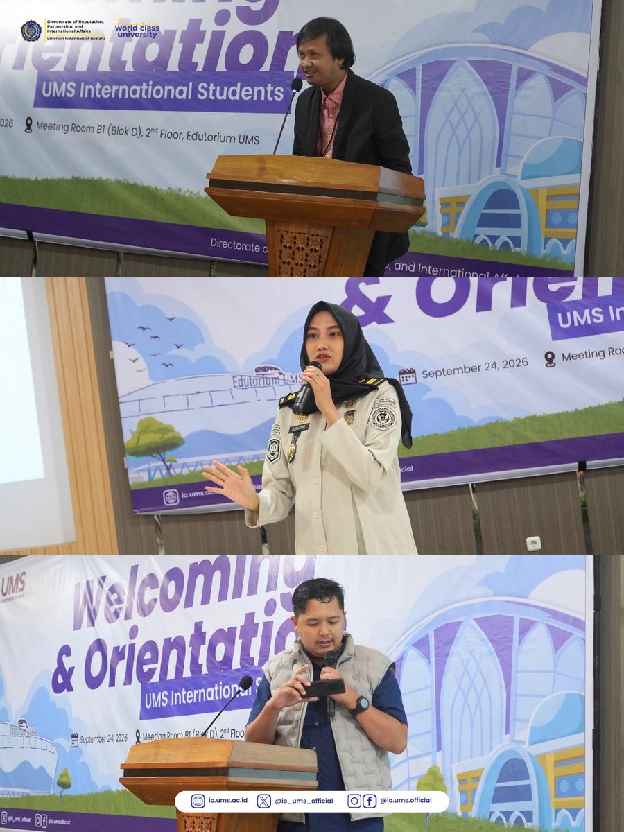 io_ums_official's tweet photo. UMS welcomed 30 new international students from 15 countries in the second wave of the International Student Welcoming &amp; Orientation 2026, held on September 24, 2026.

#UMS #InternationalStudents #UMSInternational #GlobalCampus #StudyInIndonesia https://t.co/IqHjHnUpcl