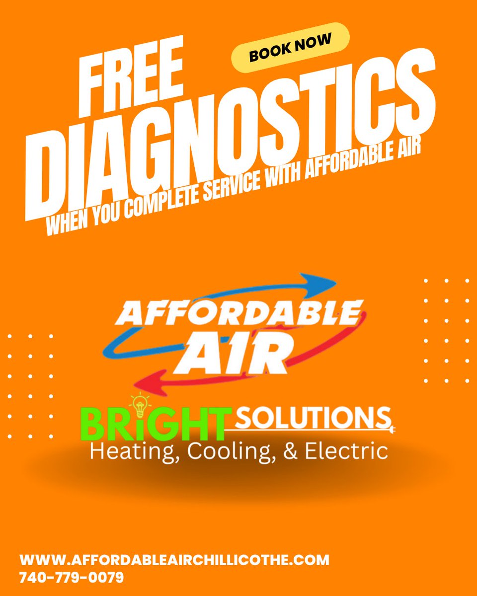 aairchilli's tweet photo. Uneven temperatures, weak airflow, strange noises or unusual smells? 🌡️ Don’t wait! Complete your HVAC service with Affordable Air and your diagnostic fee is FREE. 🏠✅

📞 740-779-0079  
🌐 https://t.co/Vlb1ARrfF5

#AffordableAir #ChillicotheOH #HVAC https://t.co/aeU0iDhctT