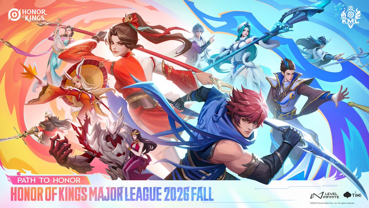 HonorOfKings's tweet photo. 🌏 #PathToHonor ! #KMLFALL26 is almost here! 8 elite squads from across the globe clash for crown!

📅 October 27–31

💰 30,000 USD Prize Pool

2026HoK #HonorofKings #HoKEsports https://t.co/C93eBVnJBZ