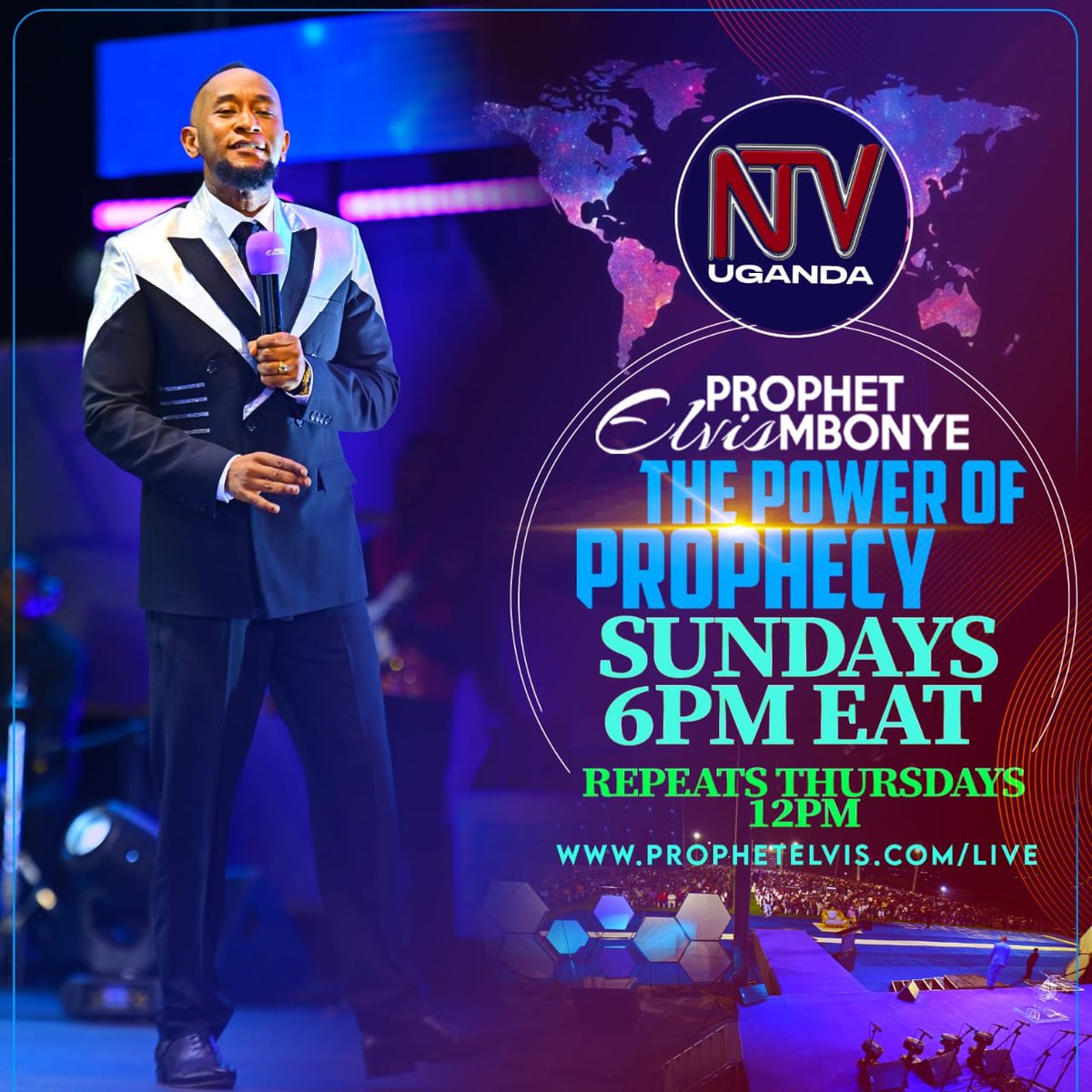 ntvuganda's tweet photo. Join #ProphetElvisMbonye this Sunday at 6 pm as he shares prophetic revelations on #PowerOfProphecy. https://t.co/nHt3Zkedkg