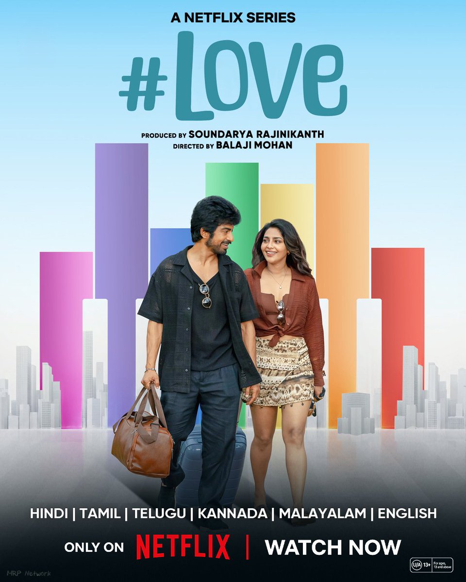 MRP_Network's tweet photo. #LOVE (2026) Season 1 is Now Streaming on Netflix in #Hindi, #Tamil, #Telugu, #Kannada, #Malayalam &amp; #English Audio. #ArjunDas #AishwaryaLekshmi #ArjunChidambaram #RajaRudrakodi #SoundaryaRajinikanth #BalajiMohan #NetflixSouthVerse #NetflixIndia

Genres - Romentic Comedy Drama https://t.co/ZSnOU661aS
